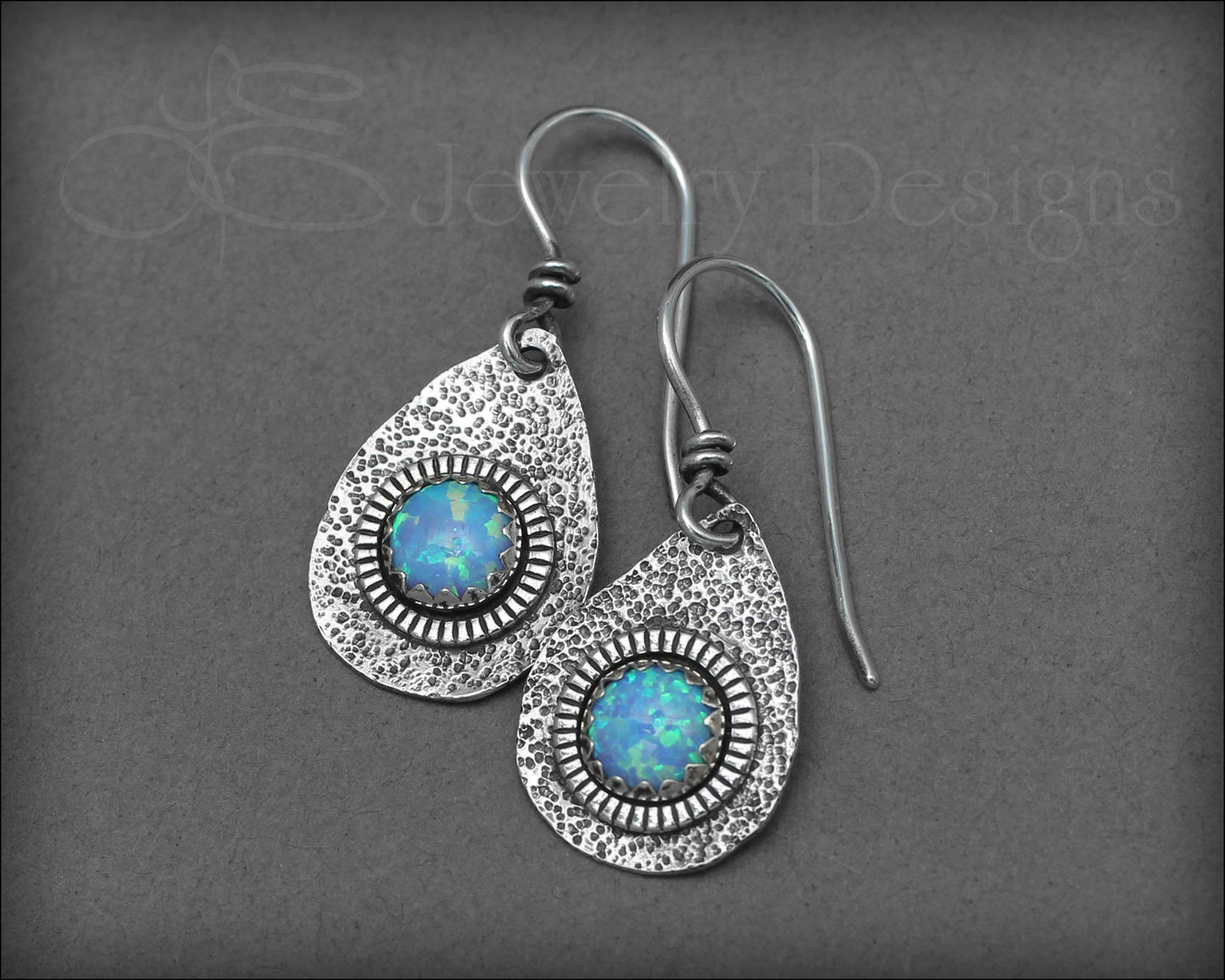 Artisan Opal Teardrop Earrings - LE Jewelry Designs