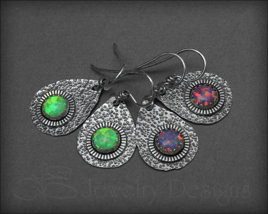 Artisan Opal Teardrop Earrings - LE Jewelry Designs