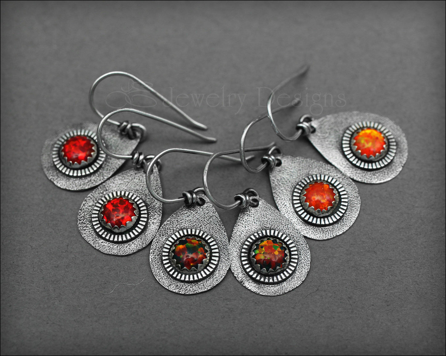 Artisan Opal Teardrop Earrings - LE Jewelry Designs