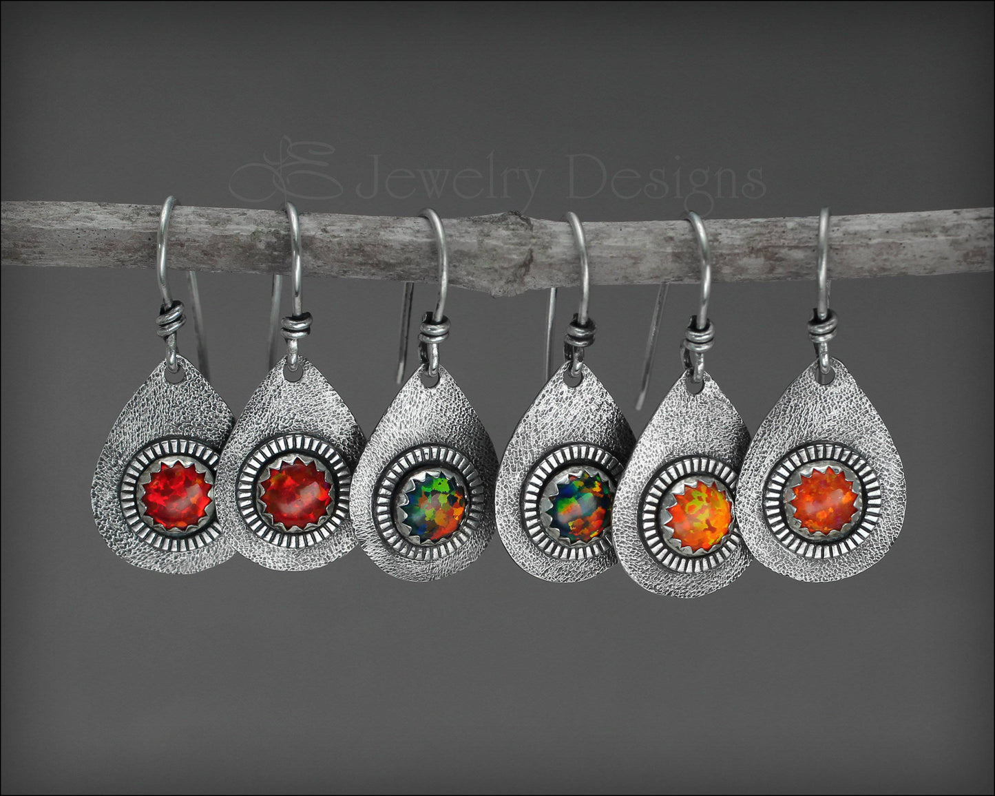 Artisan Opal Teardrop Earrings - LE Jewelry Designs