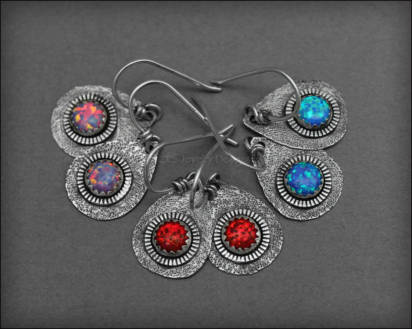 Artisan Opal Teardrop Earrings - LE Jewelry Designs
