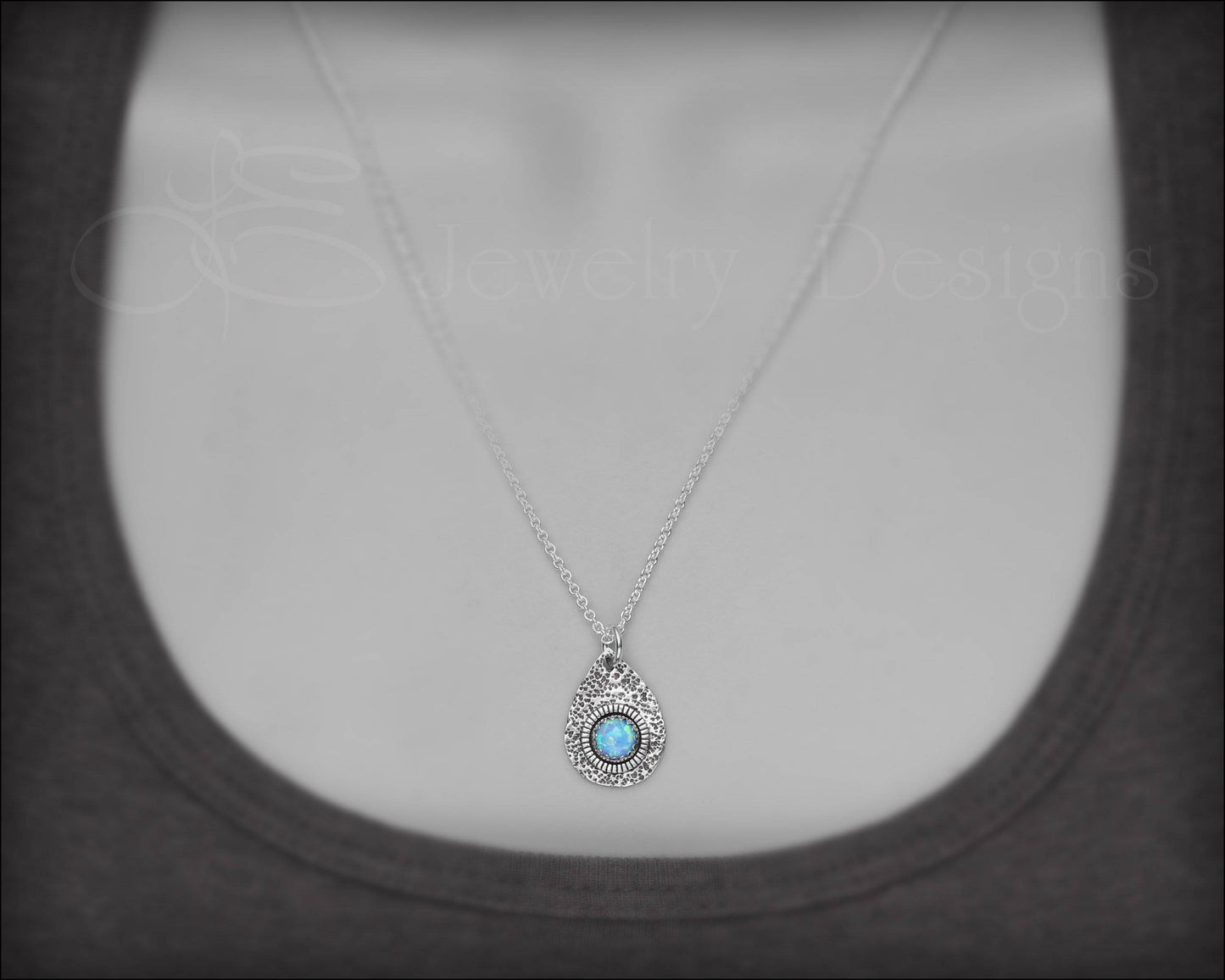 Opal Artisan Teardrop Necklace - (choose color) - LE Jewelry Designs