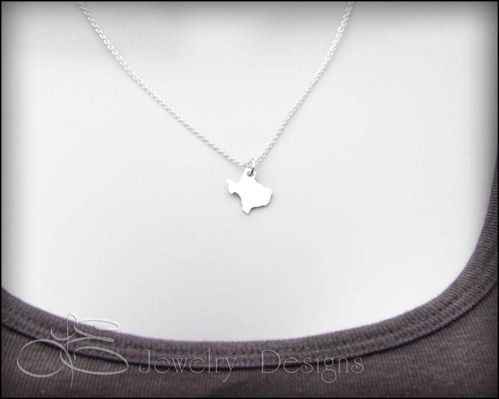 Tiny Sterling Silver Texas Necklace - LE Jewelry Designs