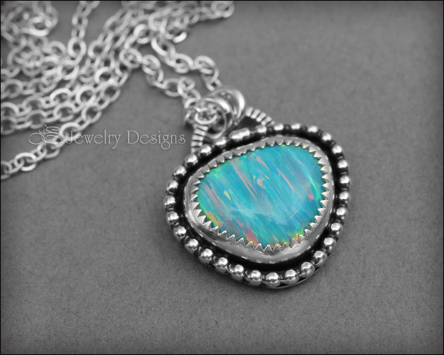 Triangle Opal Necklace - (choose color) - LE Jewelry Designs