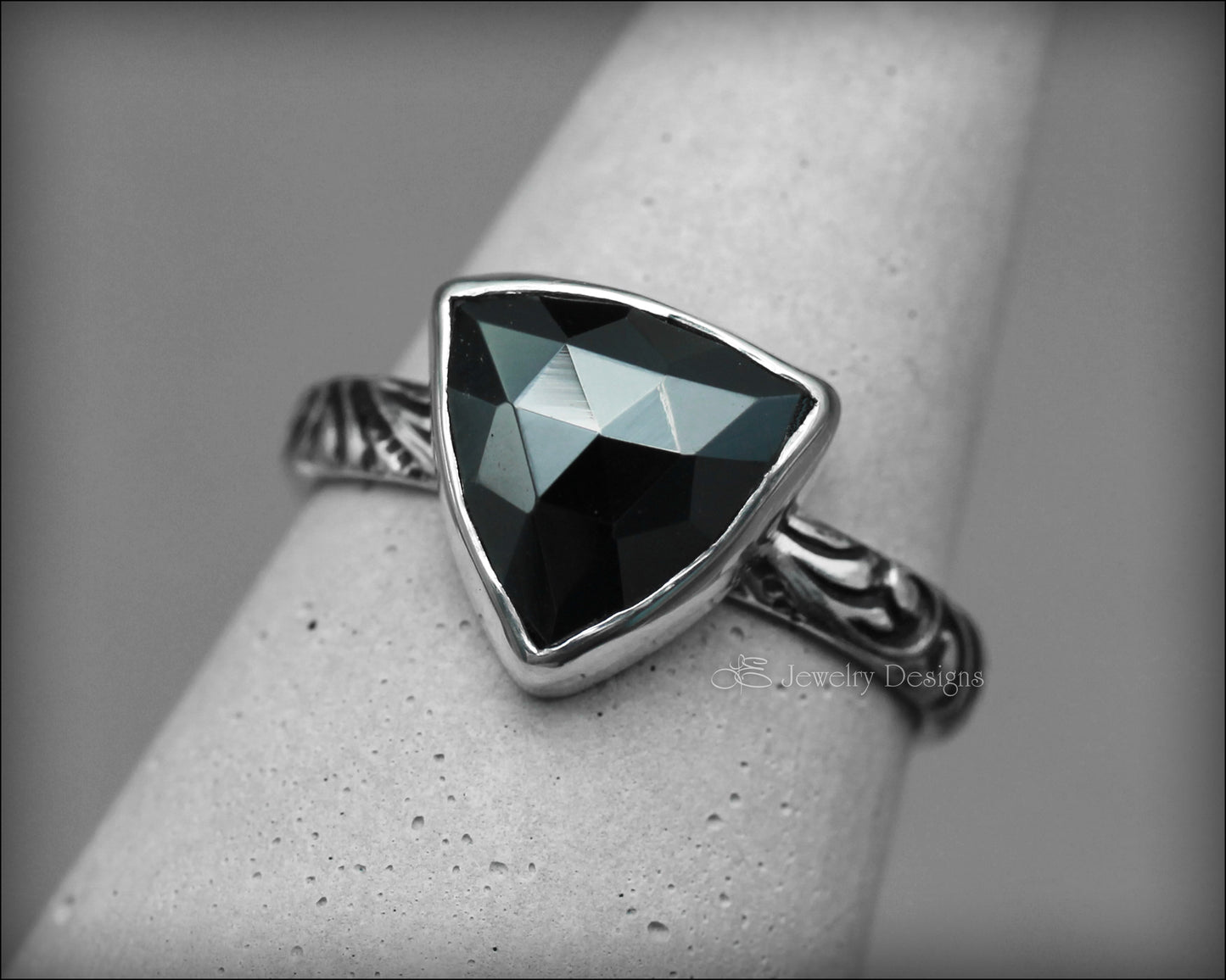 Trillion Rose Cut Hematite Ring - LE Jewelry Designs