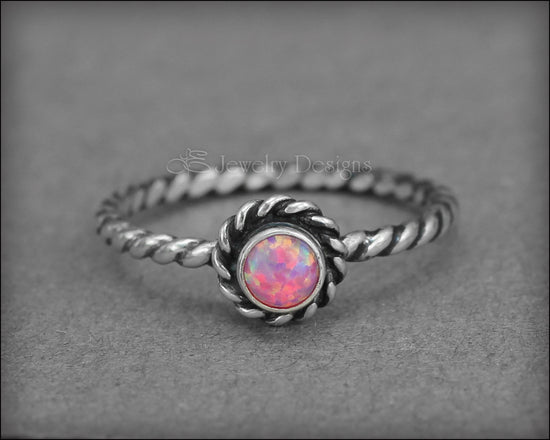 Size 6.5 - Sterling Opal Ring - LE Jewelry Designs