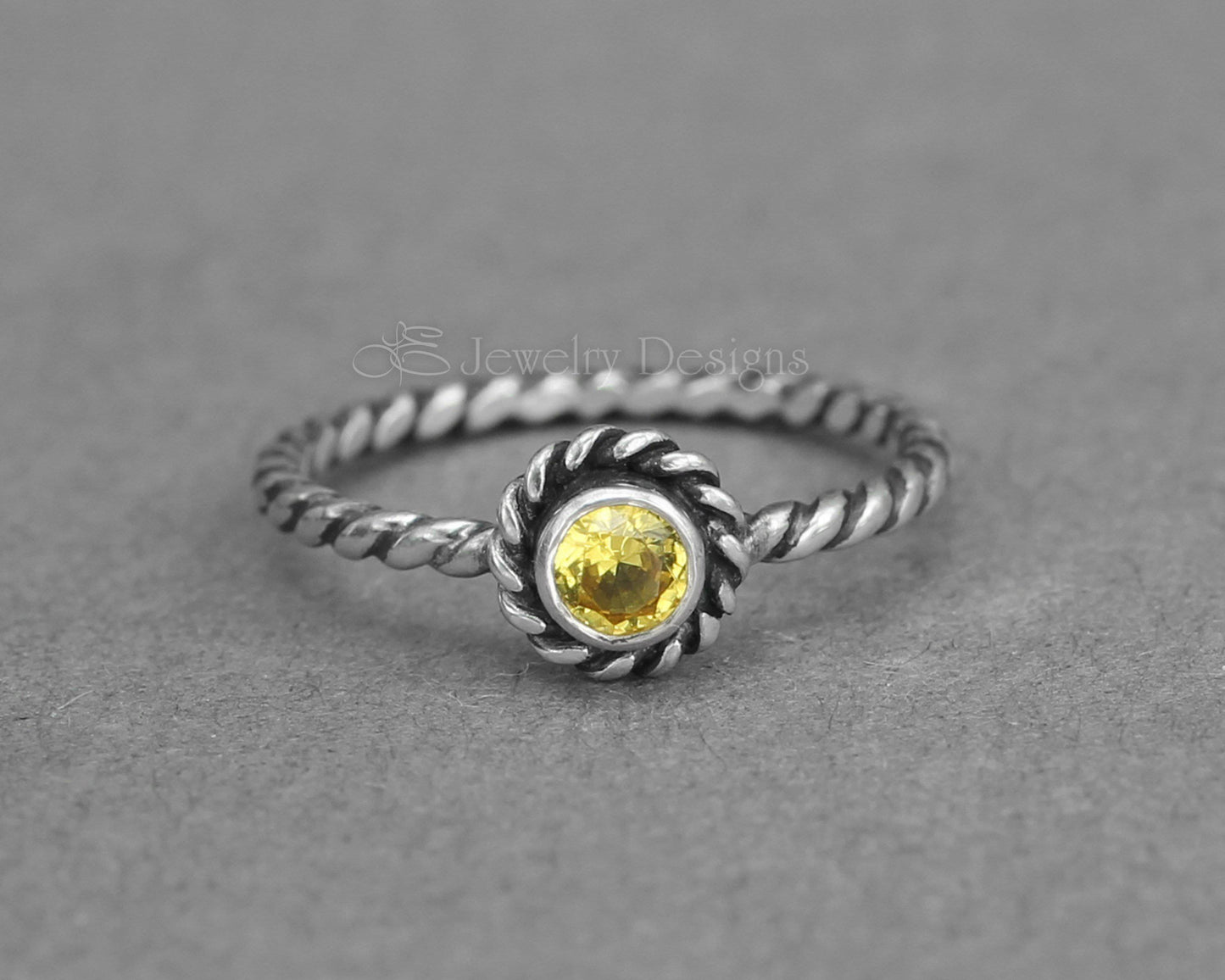 Size 6.5 - Sterling Citrine Ring - LE Jewelry Designs