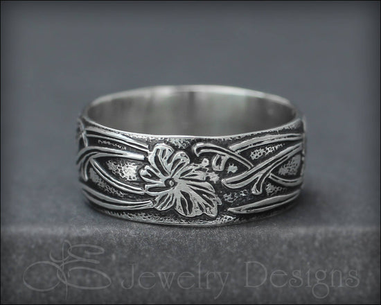 Art Nouveau Wide Floral Band - LE Jewelry Designs