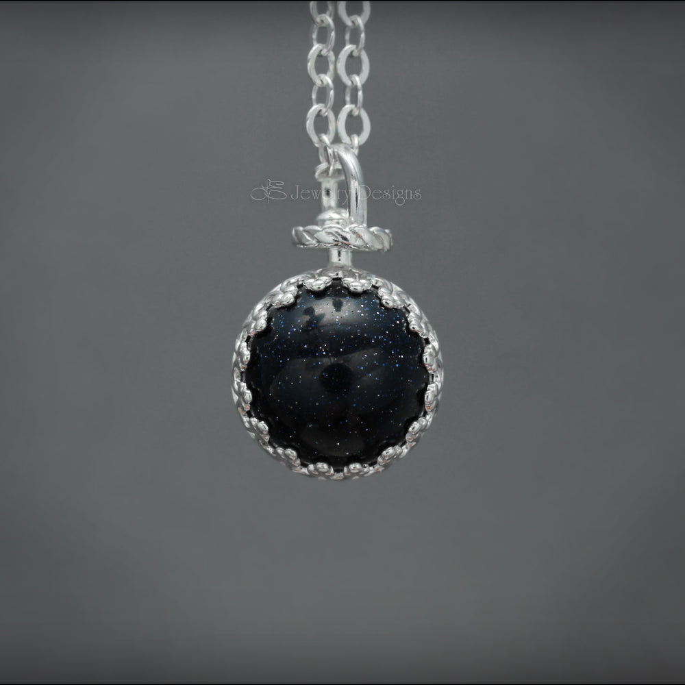 
                  
                    Blue Goldstone Galaxy Orb Necklace (sterling) - LE Jewelry Designs
                  
                