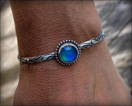 Load image into Gallery viewer, Sterling Silver Aurora Opal Cuff - LE Jewelry Designs
