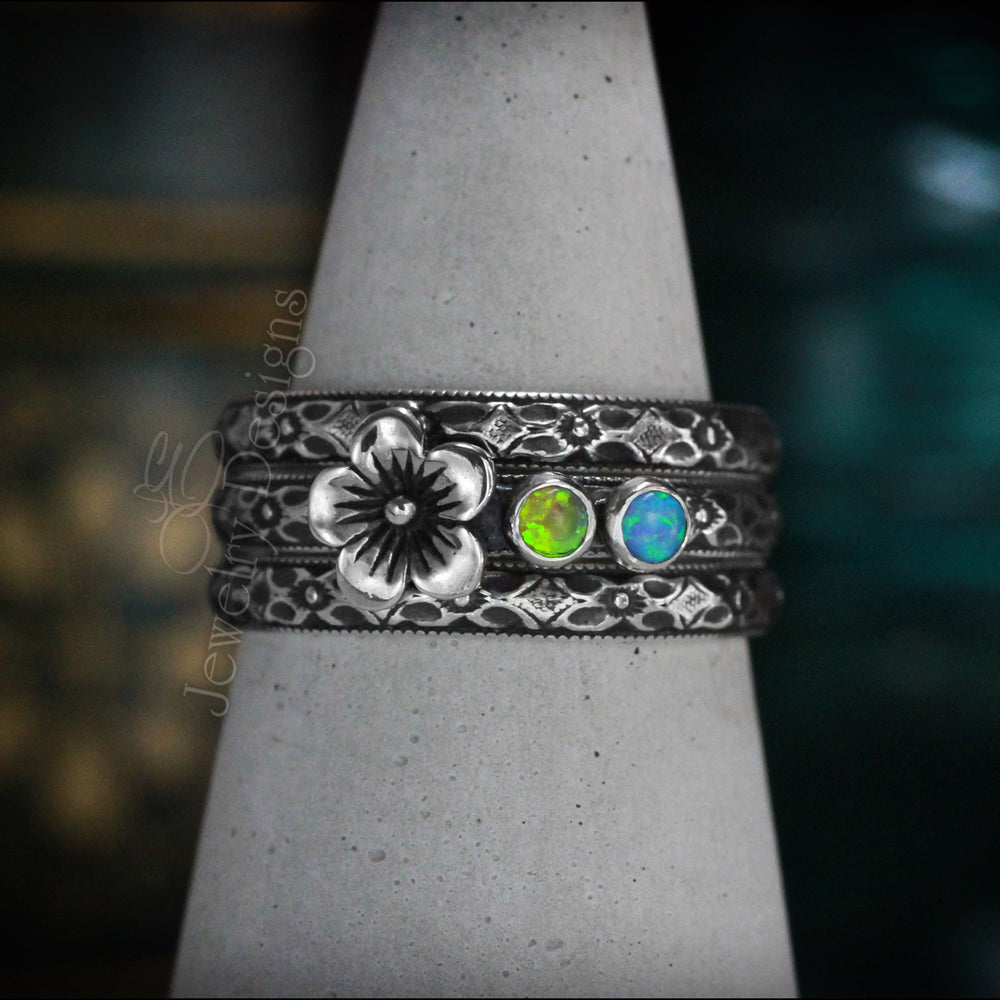 
                  
                    Floral Birthstone Ring Set - (choose # of stones) - LE Jewelry Designs
                  
                