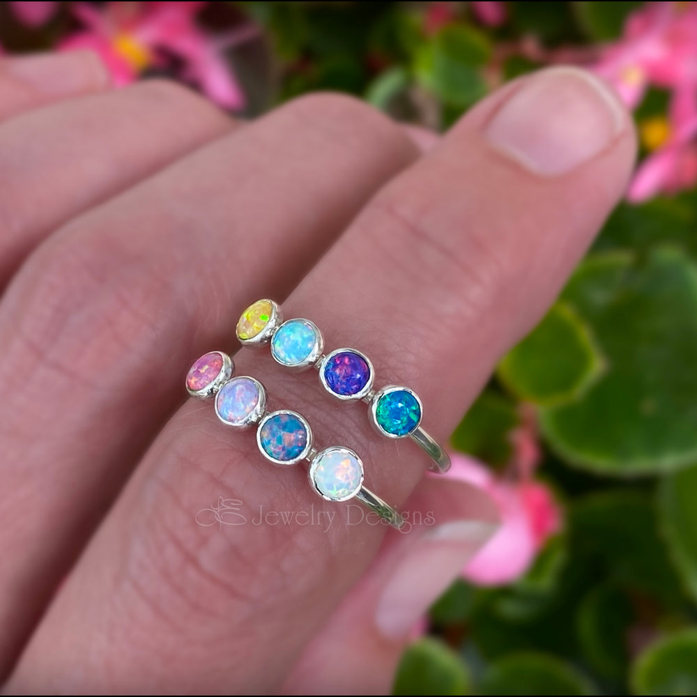 
                  
                    Sterling Silver 4-Stone Ring - (birthstones/opals) - LE Jewelry Designs
                  
                