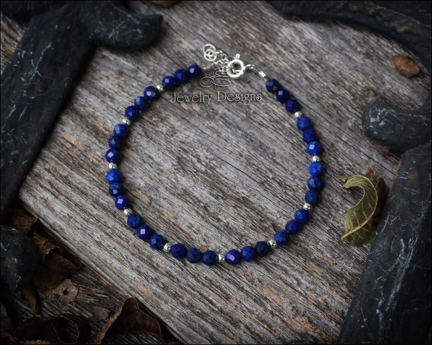 Dainty Blue Lapis Lazuli Bracelet - (silver or gold)