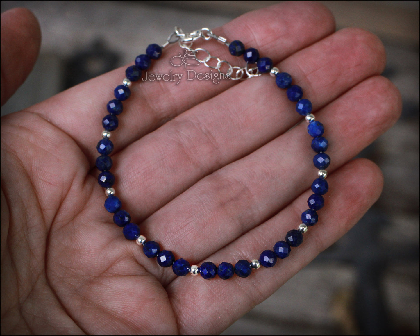 Dainty Blue Lapis Lazuli Bracelet - (silver or gold)