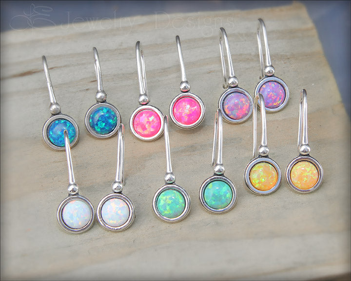 Sterling Silver Opal Drop Earrings - LE Jewelry Designs