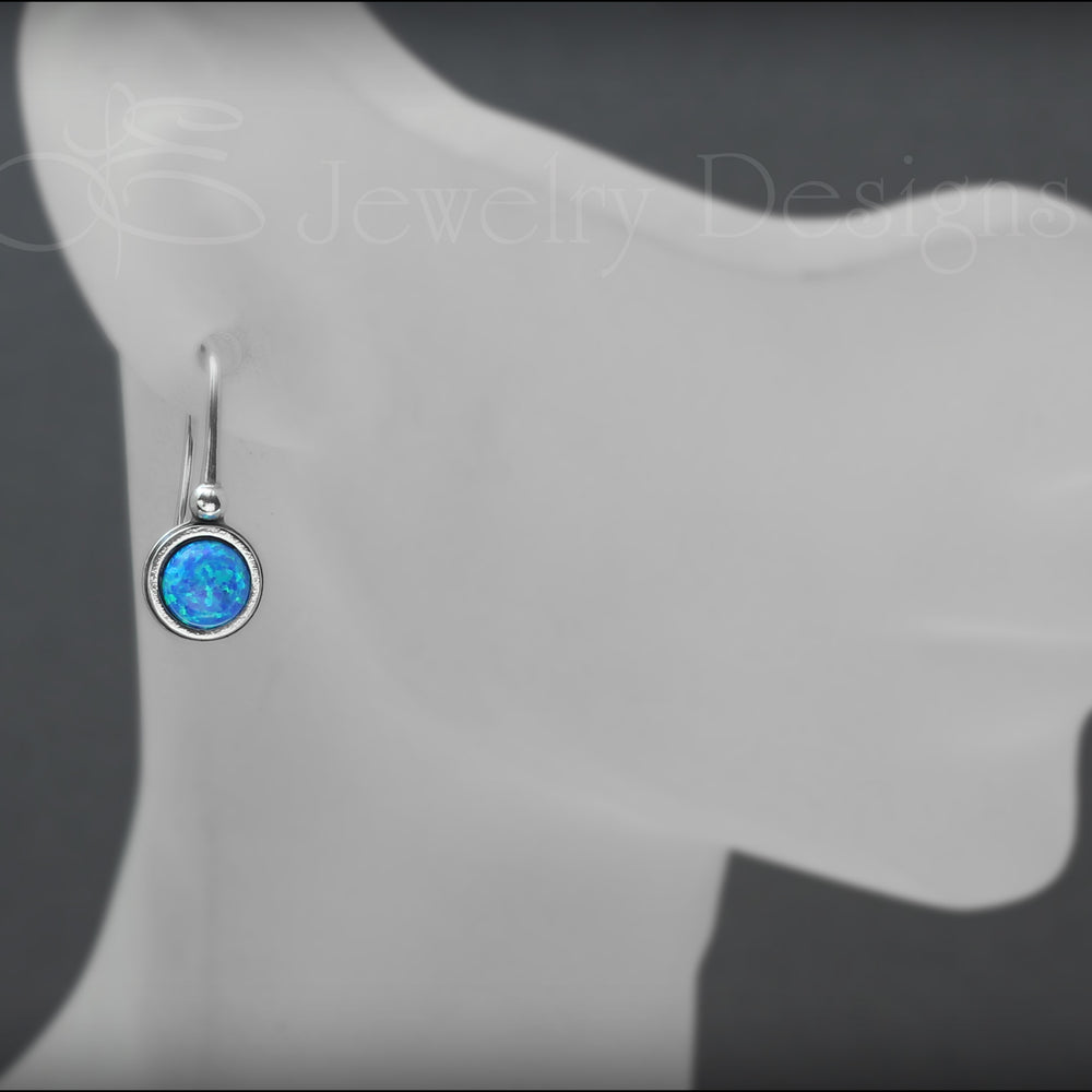 Sterling Silver Opal Drop Earrings - LE Jewelry Designs