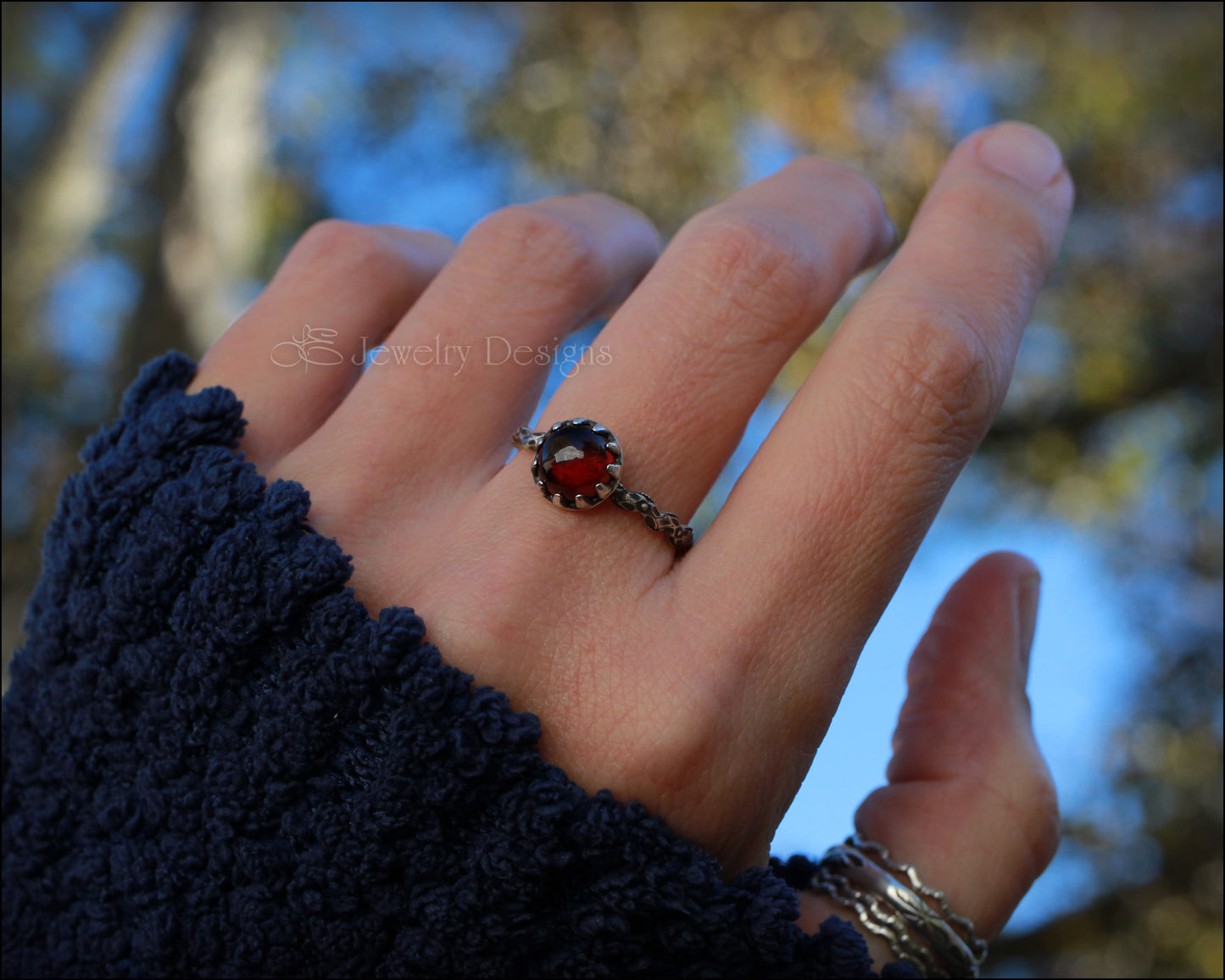 Sterling Wavy Gemstone Ring - (choose stone) - LE Jewelry Designs