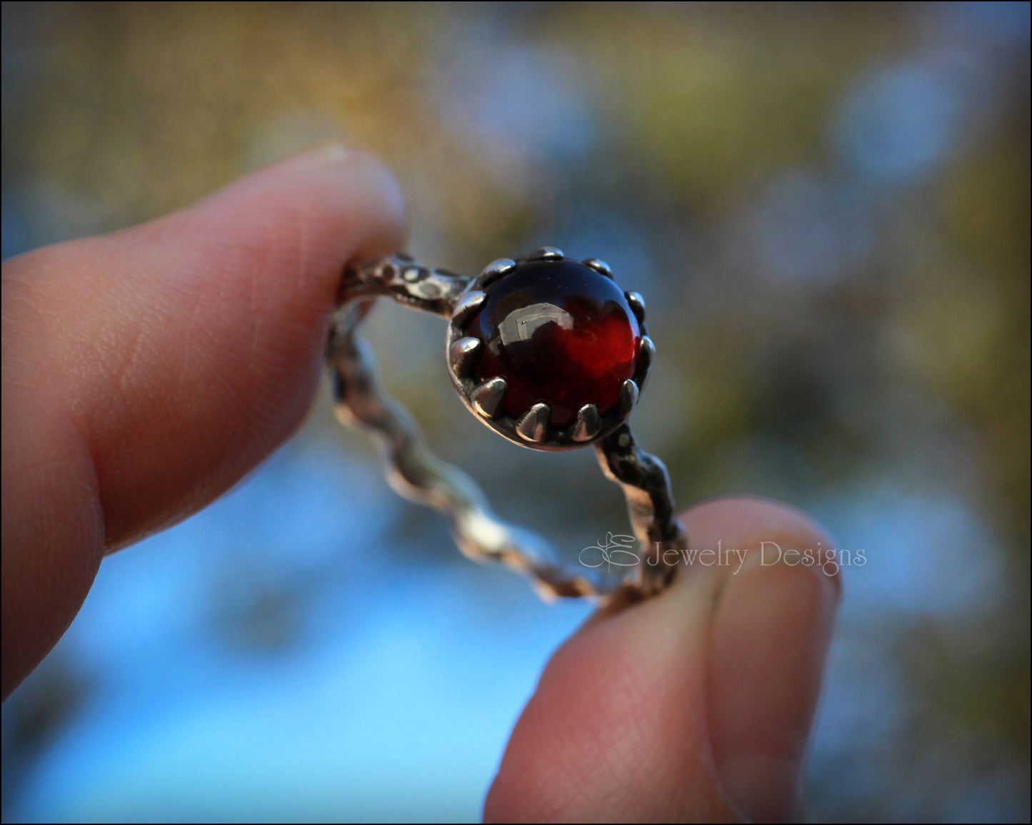 Sterling Wavy Gemstone Ring - (choose stone) - LE Jewelry Designs