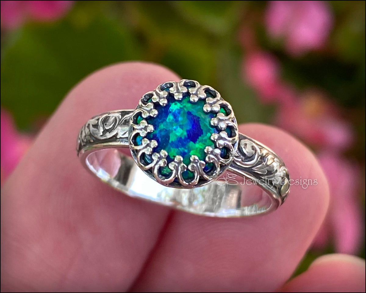 Sterling Opal Cocktail Ring - (choose color) – LE Jewelry Designs