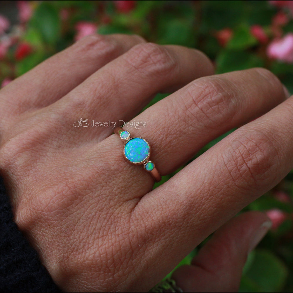 14k Gold-Filled Opal Trio Ring - LE Jewelry Designs