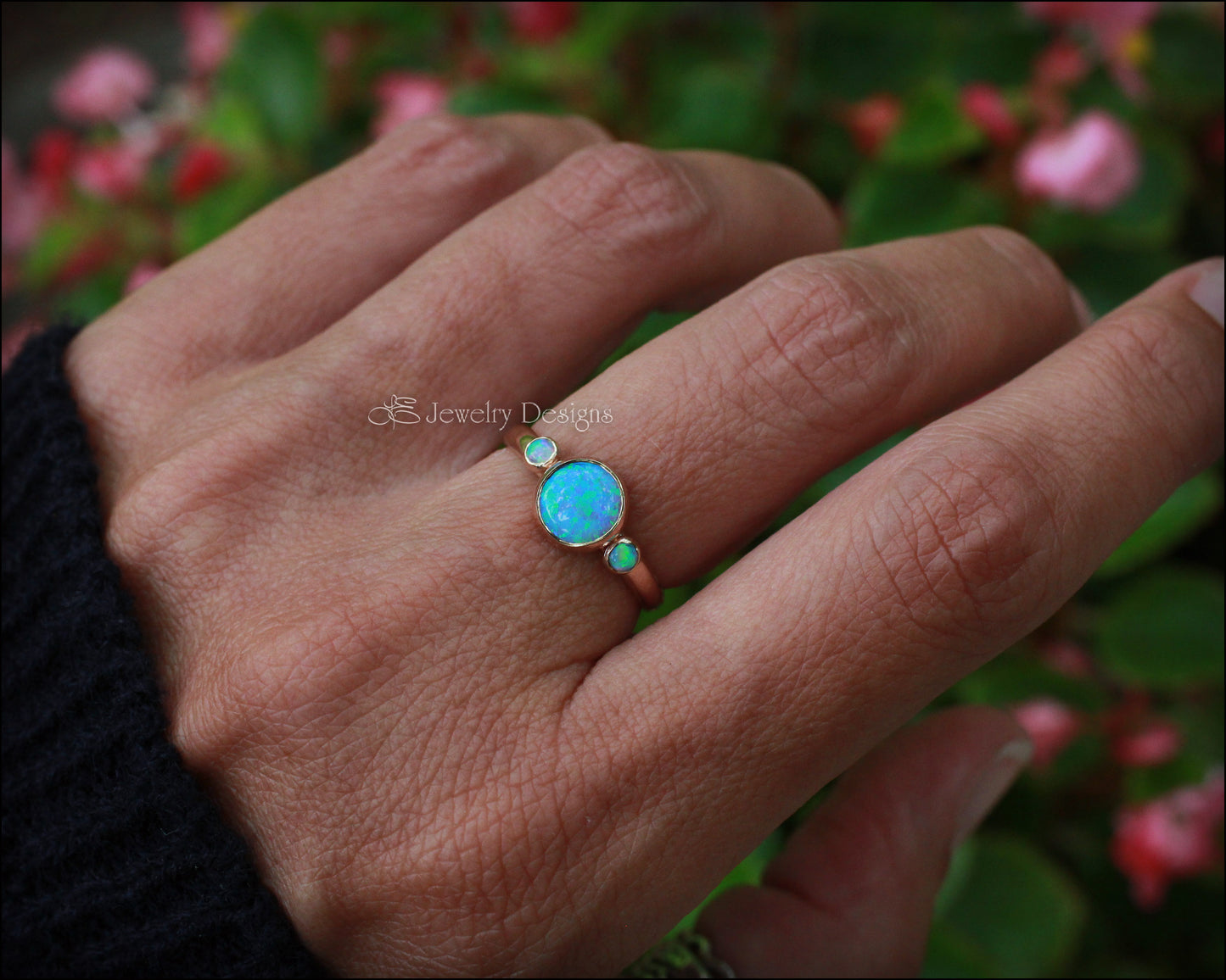 14k Gold-Filled Opal Trio Ring - LE Jewelry Designs