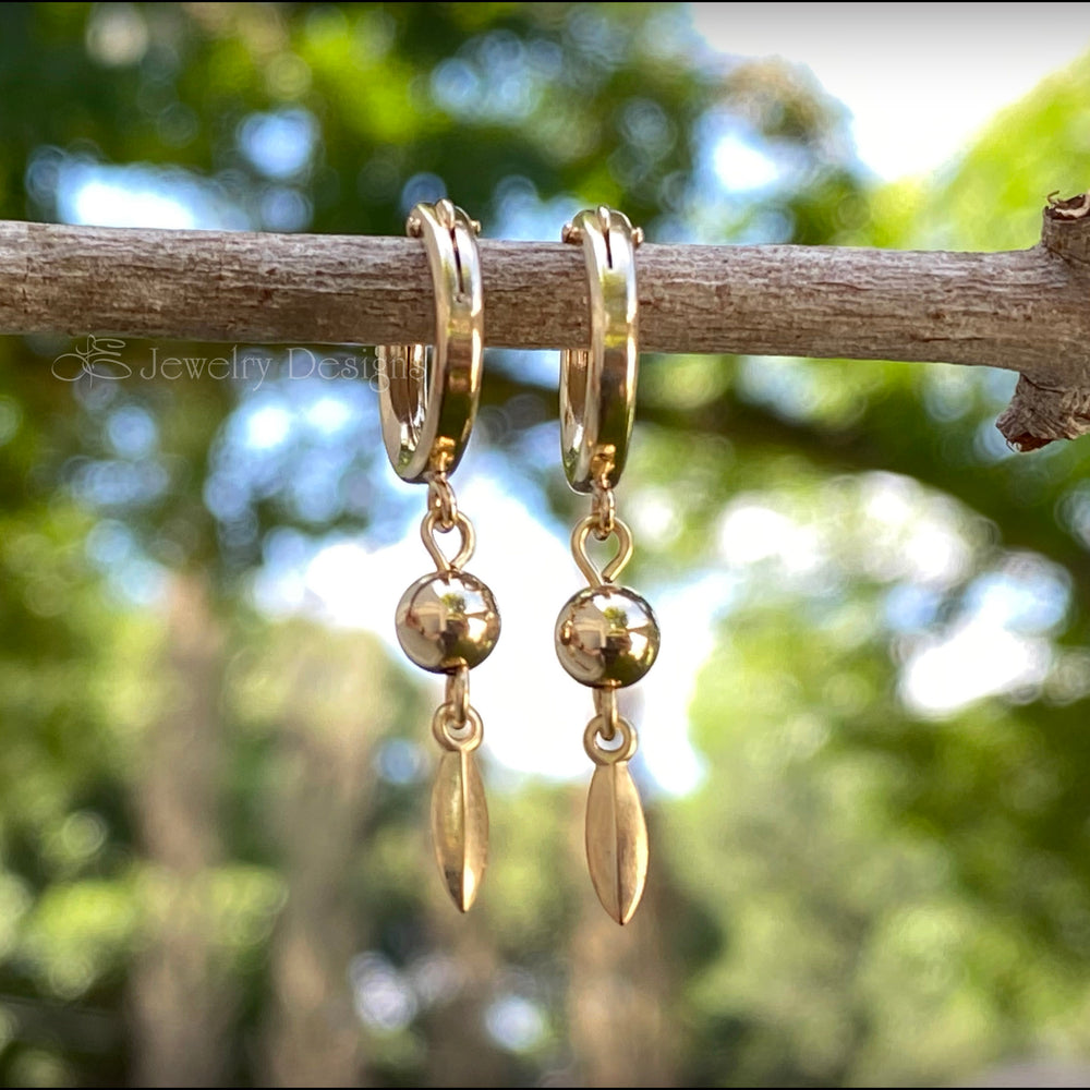 
                  
                    Gold Leaf Dangle Hoops - LE Jewelry Designs
                  
                