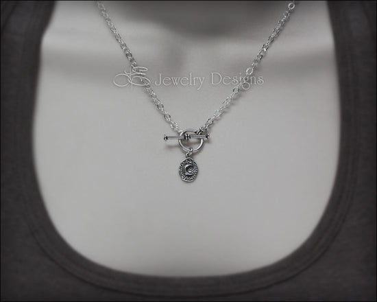 Sterling Coin Charm Toggle Necklace
