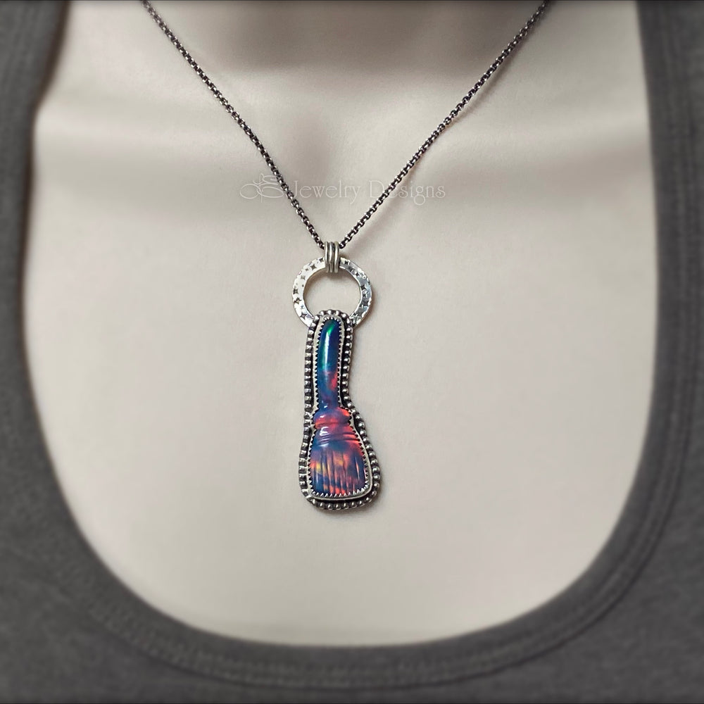 
                  
                    Sterling Aurora Opal Broom Pendant - LE Jewelry Designs
                  
                