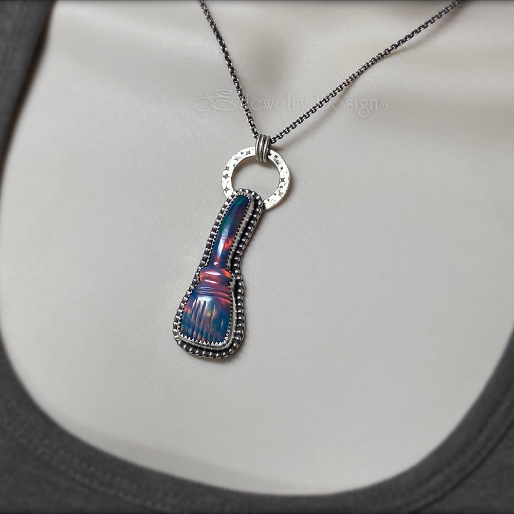 
                  
                    Sterling Aurora Opal Broom Pendant - LE Jewelry Designs
                  
                