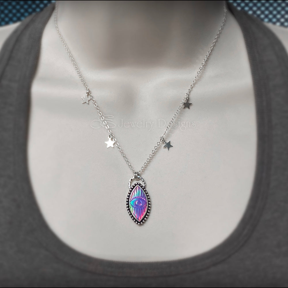 
                  
                    Aurora Opal Evil Eye Celestial Necklace - LE Jewelry Designs
                  
                