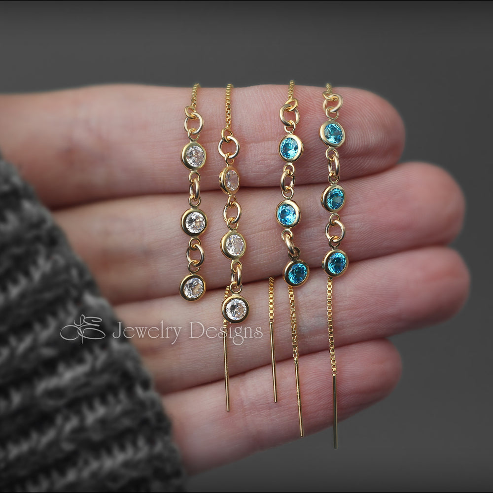 
                  
                    Cubic Zirconia Ear Threaders - LE Jewelry Designs
                  
                