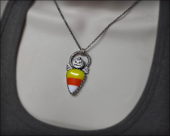 Candy Corn Necklace - Blue Purple and Scarlett