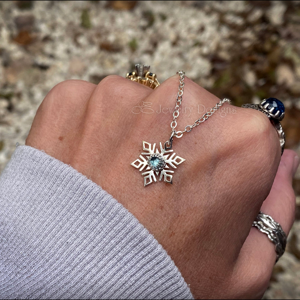 
                  
                    Sterling Snowflake Gemstone Necklace - ( choose stone) - LE Jewelry Designs
                  
                