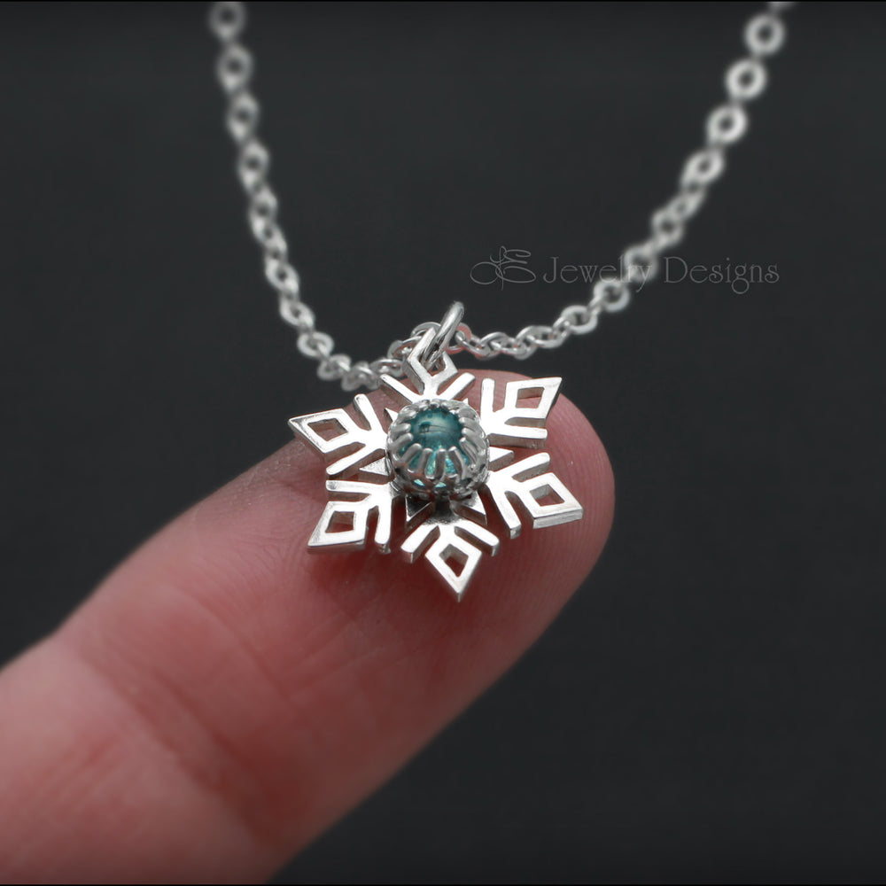 
                  
                    Sterling Snowflake Gemstone Necklace - ( choose stone) - LE Jewelry Designs
                  
                