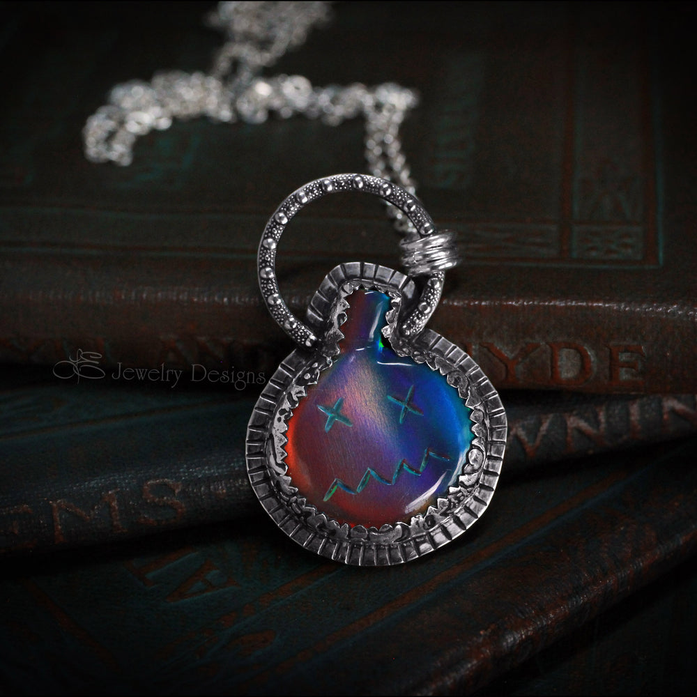 
                  
                    Aurora Opal Dead Pumpkin Necklace - (RTS) - LE Jewelry Designs
                  
                