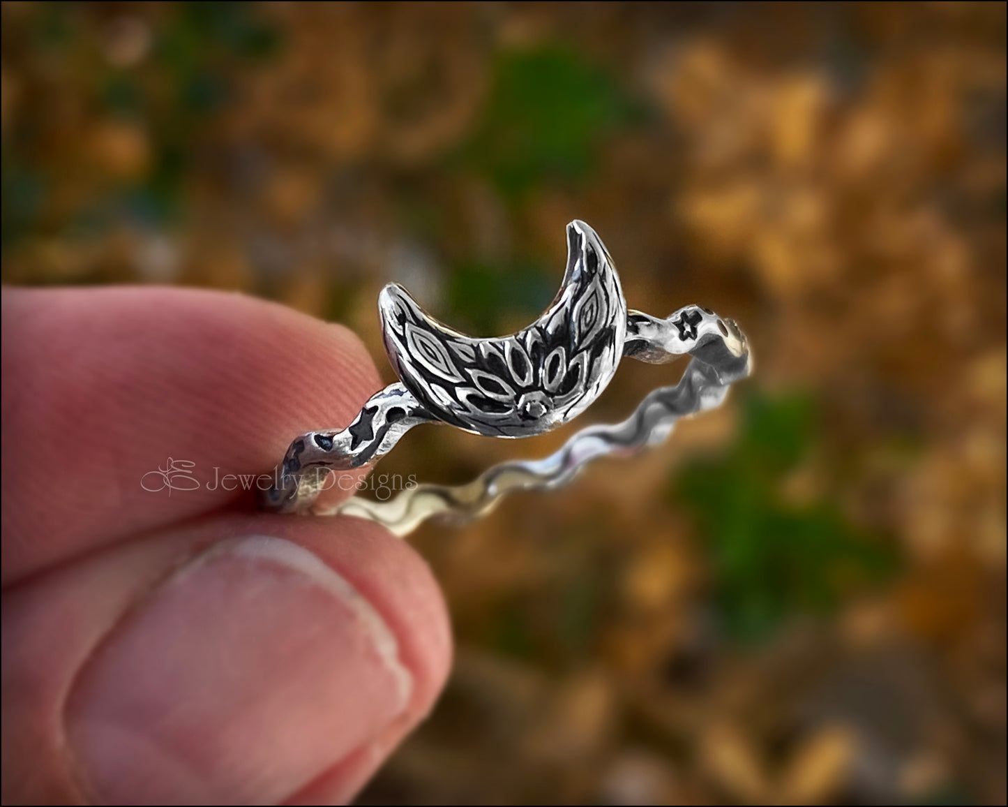 Sterling Silver Crescent Moon Ring | Sermania Jewelry