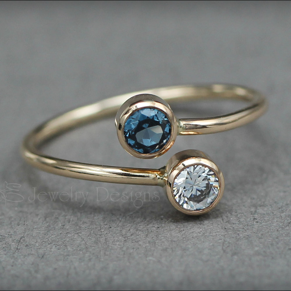 
                  
                    Dual Birthstone Ring (4mm) - LE Jewelry Designs
                  
                