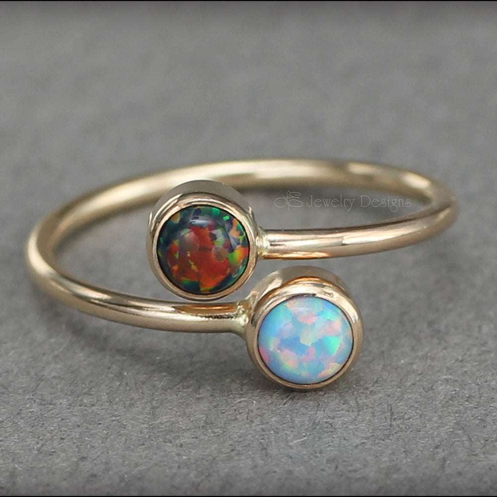 
                  
                    Dual Birthstone Ring (4mm) - LE Jewelry Designs
                  
                
