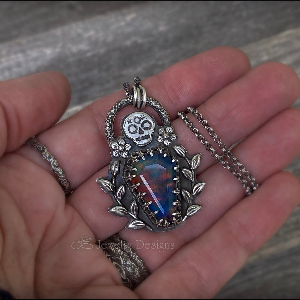 
                  
                    Gravesite Aurora Opal Coffin Pendant - LE Jewelry Designs
                  
                