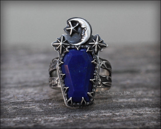 Gothic Sterling Coffin Ring - (RTS) - LE Jewelry Designs
