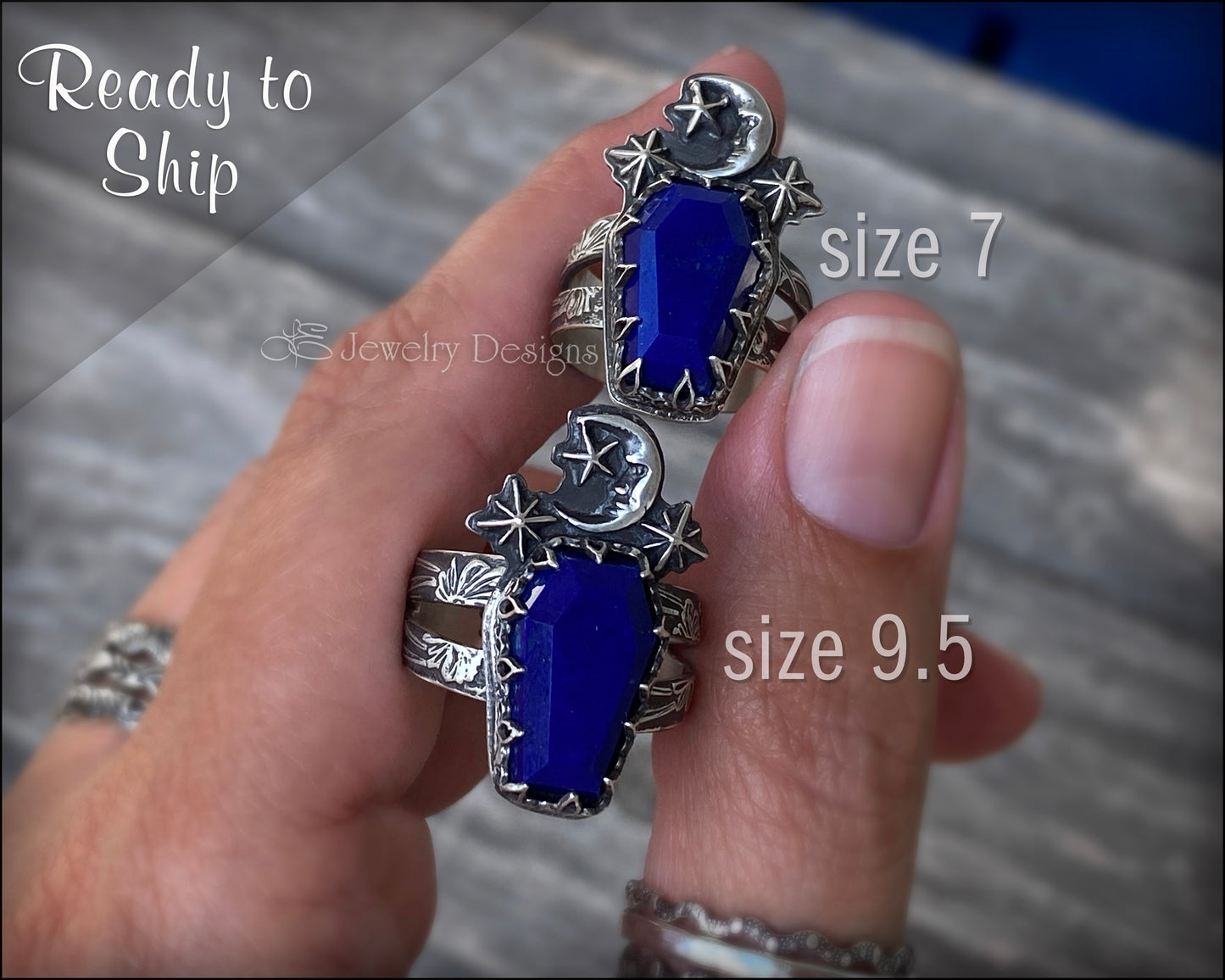 Load image into Gallery viewer, Gothic Sterling Coffin Ring - (size 7 &amp;amp; size 9.5) - LE Jewelry Designs
