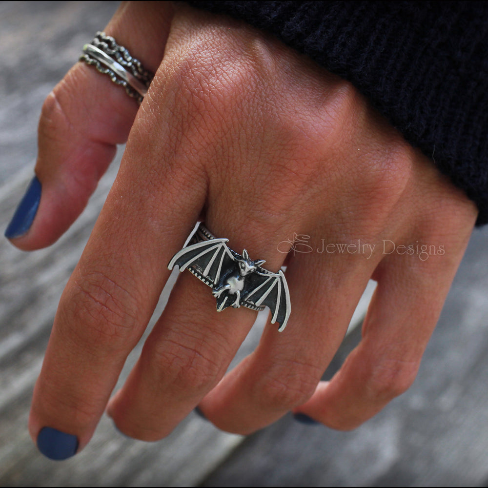 
                  
                    Sterling Gothic Bat Ring - LE Jewelry Designs
                  
                