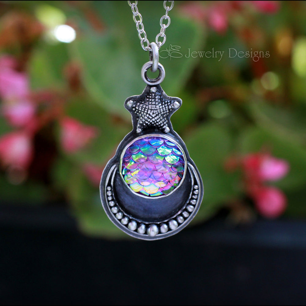 
                  
                    Sterling Mermaid Scales & Moon Necklace - LE Jewelry Designs
                  
                