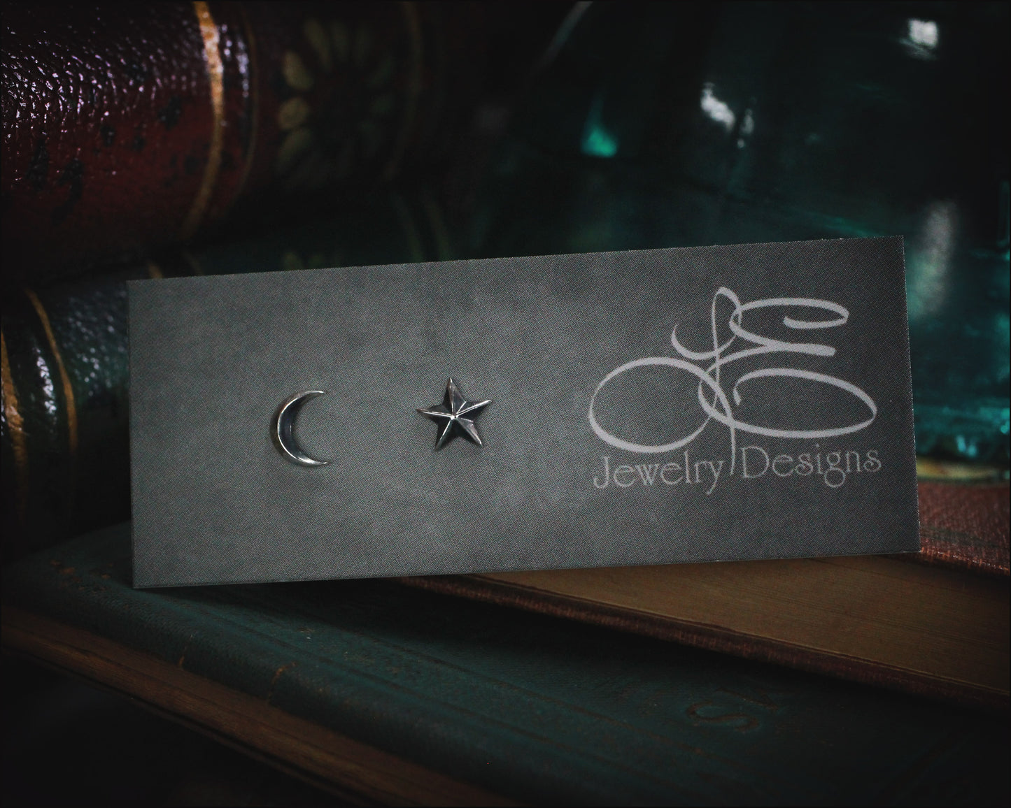 Sterling Silver Moon & Star Stud Earrings - LE Jewelry Designs