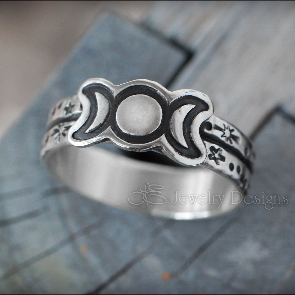 
                  
                    Sterling Silver Triple Moon Ring - LE Jewelry Designs
                  
                