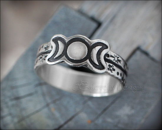 Sterling Silver Triple Moon Ring - LE Jewelry Designs