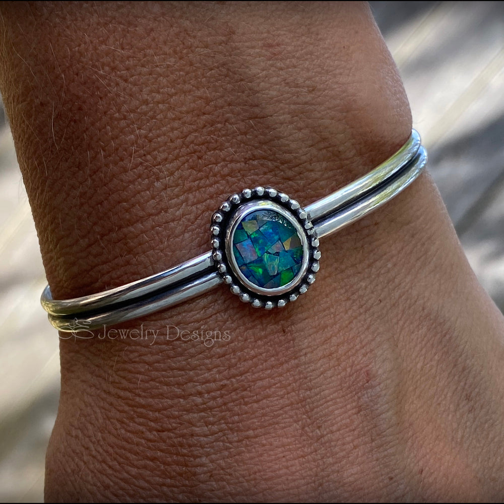 Sterling Mosaic Opal Bracelet - LE Jewelry Designs