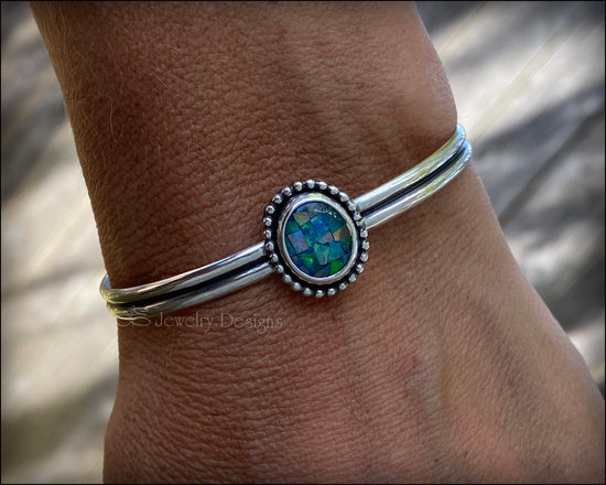 Load image into Gallery viewer, Sterling Mosaic Opal Bracelet - LE Jewelry Designs

