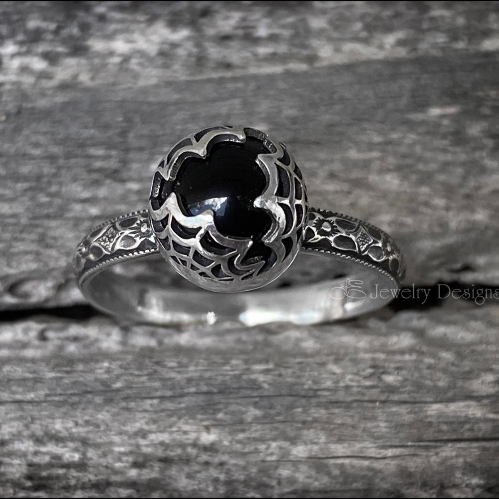 
                  
                    Sterling Spider Web Onyx Ring - LE Jewelry Designs
                  
                