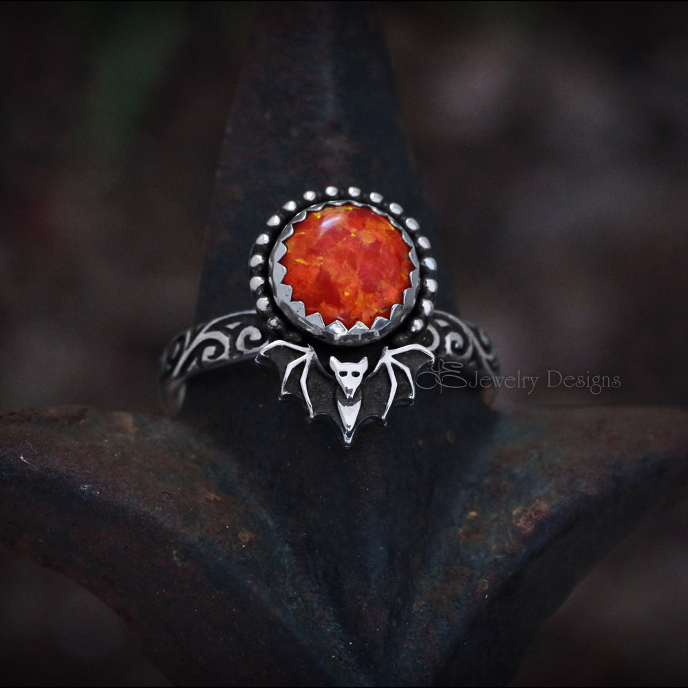 
                  
                    Sterling Silver Opal Bat Ring - (choose color) - LE Jewelry Designs
                  
                